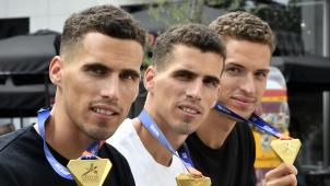 <p>Die Borlée-Brüder Kevin, Jonathan und Dylan (v.l.n.r.)</p>