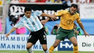 <p>Kevin Muscat (r.) im Trikot des australischen Teams</p>