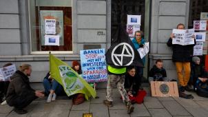 <p>Eine Sit-in-Protestaktion von Extinction Rebellion am 29. Februar in Gent</p>