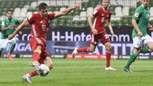 <p>Natürlich Robert Lewandowski: Der Pole erzielte den Siegtreffer zum 1:0 Erfolg des FC Bayern bei Werder Bremen.</p>