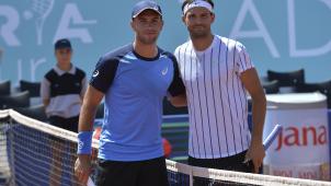 <p>Borna Coric (links) und Grigor Dimitrow haben sich mit dem Coronavirus angesteckt.</p>