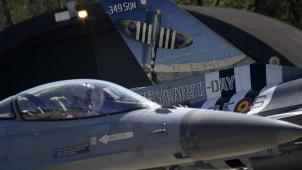 <p>Eine belgische F-16 auf der Militärbasis in Kleine-Brogel.</p>