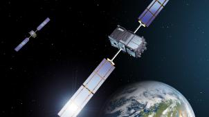 <p>Künstlerische Darstellung von Satelliten</p>
