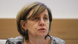 <p>SNCB-Chefin Sophie Dutordoir stellte in der Kammer die weiteren Pläne der Eisenbahngesellschaft vor.</p>