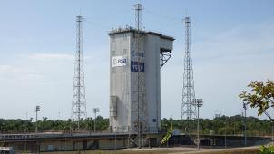 <p>Eine Startanlage für Vega-Rakeeten auf dem Gelände des Weltraumbahnhofs Kourou in Französisch-Guayana.</p>