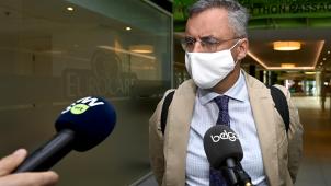 <p>CD&amp;V-Präsident Joachim Coens vor Beginn der Sitzung des Parteivorstandes.</p>