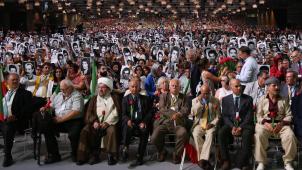 <p>Dieses Foto entstand am 30. Juni 2018. An diesem Tag sollte unweit des Podiums des alljährlichen Treffens der Exil-Iraner in Villepinte eine Bombe explodieren, die viele Tote zur Folge gehabt hätte.</p>