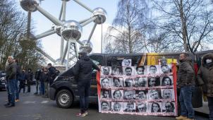 <p>Im Schatten des Atomiums ging die Protestaktion zu Ende.</p>