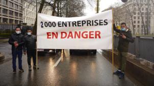 <p>Die letzte Demo in Brüssel hatten die selbstständigen Chauffeure Ende März veranstaltet.</p>