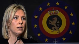 <p>Ludivine Dedonder während einer Pressekonferenz am Dienstag.</p>