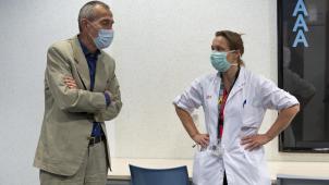 <p>Gesundheitsminister Frank Vandenbroucke (l.) und Infektiologin Erika Vlieghe.</p>