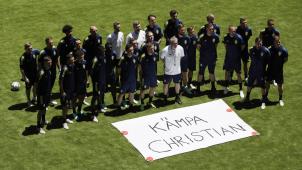 <p>Die Schweden sandten eine Botschaft an Christian Eriksen.</p>