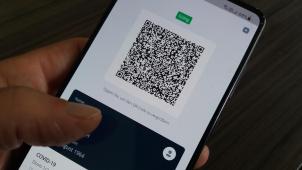 <p>Der QR-Code in der CovidSafeBE-App.</p>