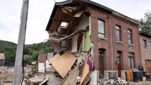 <p>Unbewohnbares Haus in Trooz nach der Flutkatastrophe.</p>