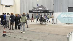 <p>Blick auf das Impfzentrum in Gent auf dem Messegelände Flanders Expo</p>