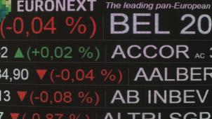<p>Anzeigetafel der Euronext-Börse.</p>