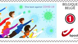 <p>Eine der Briefmarken der Sonderserie „Gemeinsam sind wir stärker“.</p>