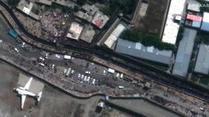 <p>Diese Satellitenaufnahme zeigt den Flughafeneingang Abbey Gate, wo vergangenen Donnerstag ein Anschlag verübt wurde.</p>