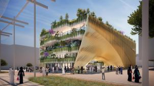 <p>Grafische Darstellung des belgischen Pavillons in Dubai.</p>