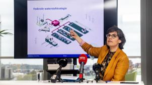 <p>Energieministerin Tinne Van der Straeten stellte am Freitag die föderale Wasserstoff-Strategie vor.</p>