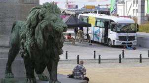 <p>In Brüssel versucht man, die Leute mit Impfbussen vor einer Corona-Infektion zu schützen.</p>