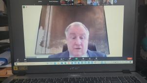 <p>Karl-Heinz Lambertz im Webinar von Re-Bel.</p>