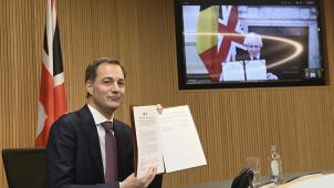<p>Nach einer Videokonferenz unterzeichneten Boris Johnson und Alexander De Croo eine gemeinsame Erklärung.</p>