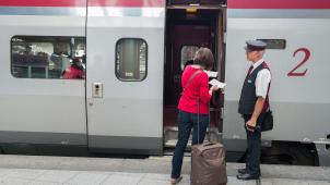 <p>Thalys-Zug im Brüsseler Südbahnhof.</p>