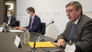 <p>Der flämische Ministerpräsident Jan Jambon beim letzten Konzertierungsausschuss am 3. Dezember.</p>