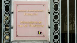 <p>Eingang zum Schatzamt in Brüssel</p>