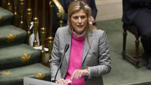 <p>Innenministerin Verlinden in der Kammer.</p>
