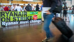 <p>Streik des Ryanairs-Personals am 10. August 2018 am Flughafen Charleroi</p>
