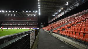 <p>Ein Blick in das Lütticher Maurice Dufrasne Stadion</p>