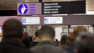 <p>Grenzkontrolle am Brüsseler Flughafen</p>