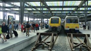 <p>Ein Blick in den Bahnhof von Ostende</p>
