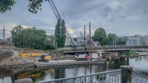 <p>An der Mündung der Ourthe sind die Arbeiten im Gange.</p>