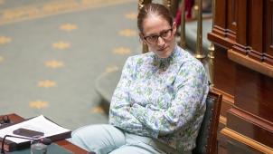 <p>Nicole de Moor stellte am Montag ihr politisches Programm in der Kammer vor.</p>