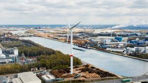 <p>Ein Windrad von Storm in Genk-Zuid.</p>