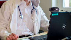 <p>Videosprechstunde eines Hausarztes</p>