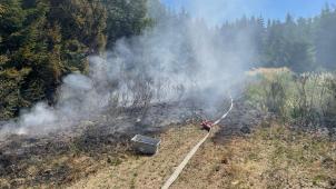 <p>Ein Blick auf den Brand an der Talsperre</p>