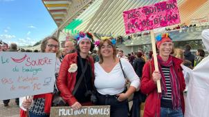 <p>Die Demonstration verlief nach Angaben der Polizei ohne größere Probleme.</p>