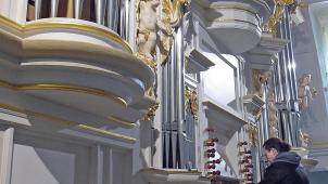 <p>Bachorgel und Organist</p>