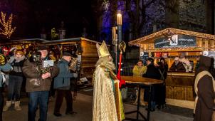 <p>Auch der Nikolaus war am Wochenende ein gern gesehener Gast auf dem Eupener Weihnachtsmarkt.</p>