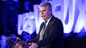 <p>Der PFF-Vorsitzende Gregor Freches während des Neujahrsempfangs der ostbelgischen Liberalen am Montagabend.</p>