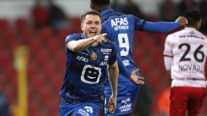 <p>Kerim Mrabti feiert den Siegtreffer.</p>