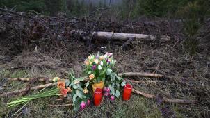 <p>Freudenberg: Blumen und Kerzen wurden am Fundort des getöteten Mädchens Luise niedergelegt.</p>
