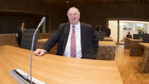<p>Karl-Heinz Lambertz im neuen Parlament im Sanatorium, dessen Umbau seinerzeit für große Kritik sorgte</p>