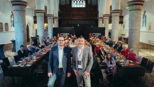 <p>Jérôme Franssen, CSP-Präsident und CSP-Spitzenkandidat für die PDG-Wahl 2024 mit Pascal Arimont, EU-Abgeordneter und CSP-Spitzenkandidat für EU-Wahl 2024</p>