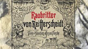 <p>Anlässlich des 100. Todestages des Raerener „Universalgenies“ Hubert Schiffer wird dessen Buch „Die Raubritter von Reifferscheidt“ in Neuauflage erscheinen. Auch ein Hörbuch ist geplant. Die Titelseite (Ausschnitt)macht Appetit auf mehr.</p>