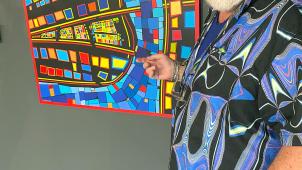 <p>Erwin Radermacher zeigt urbane Stimmungen in leuchtenden Farben</p>